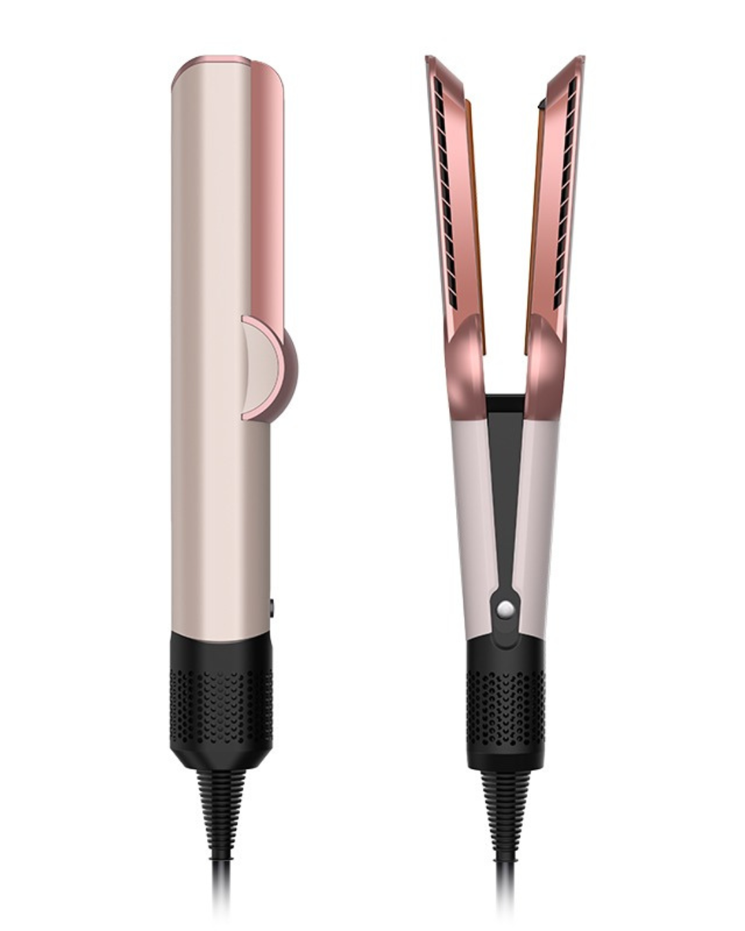 Lisseur ionique rose lisse sur cheveux mouillés